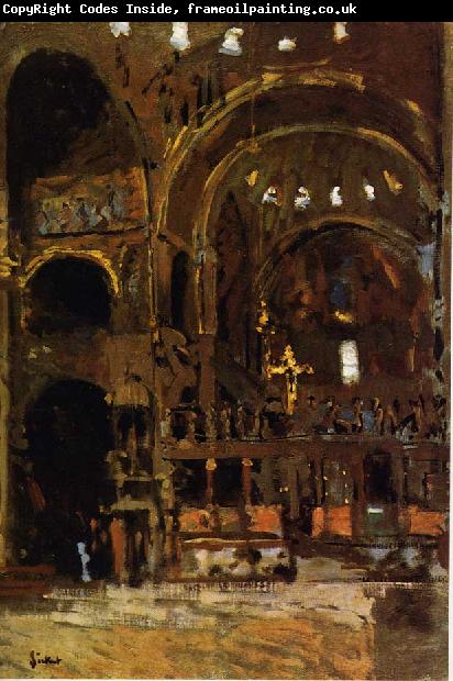 Walter Sickert Interior of St Mark's, Venice